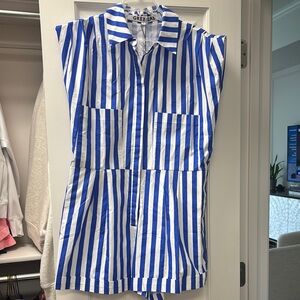 GREY LAB Bold Blue and White Striped Playsuit